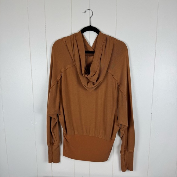 FP Movement Copper Hooded Dolman Top Medium | Soft Modal Blend Pullover - Picture 8 of 9